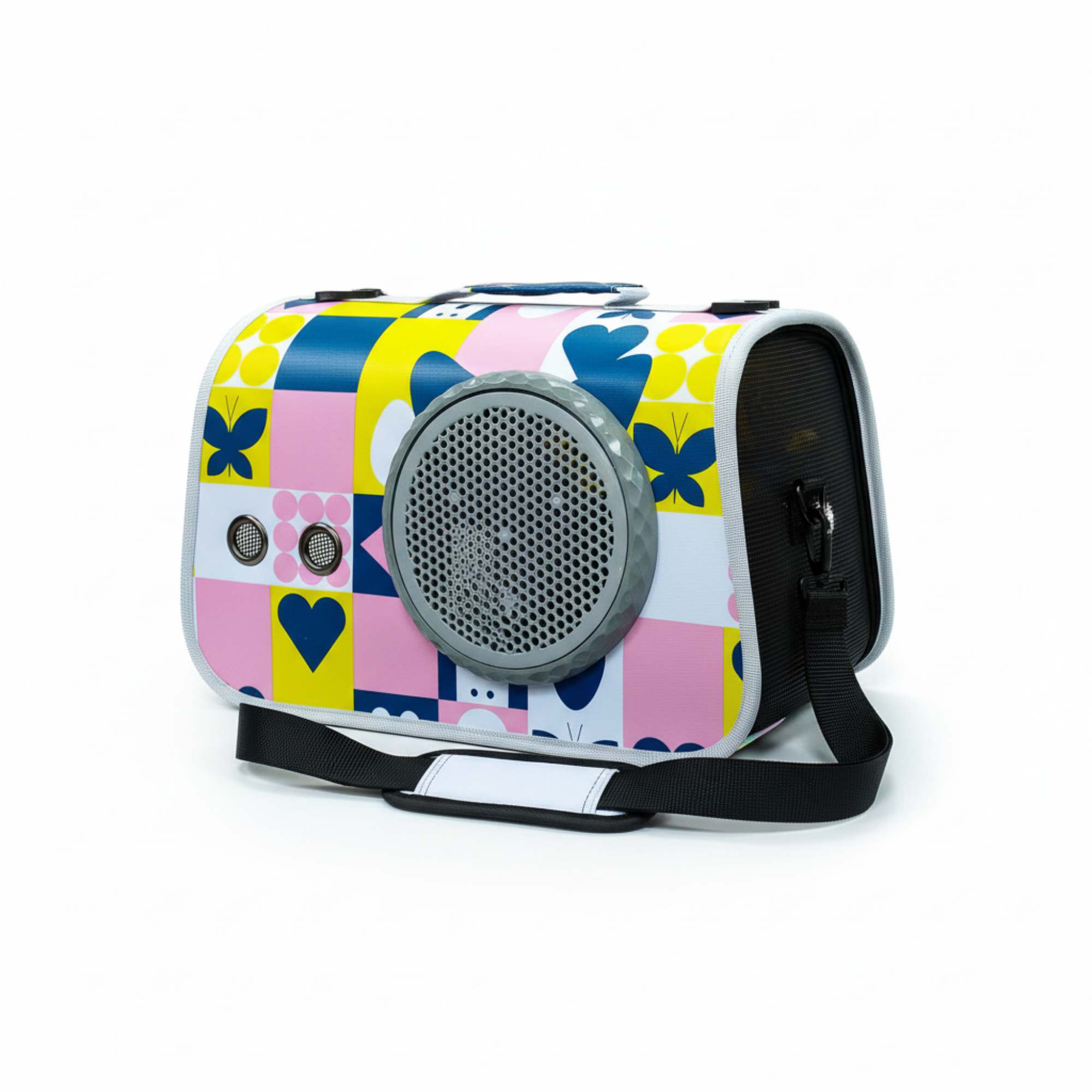 Cat Carry Bag for Travel - Black and Yellow