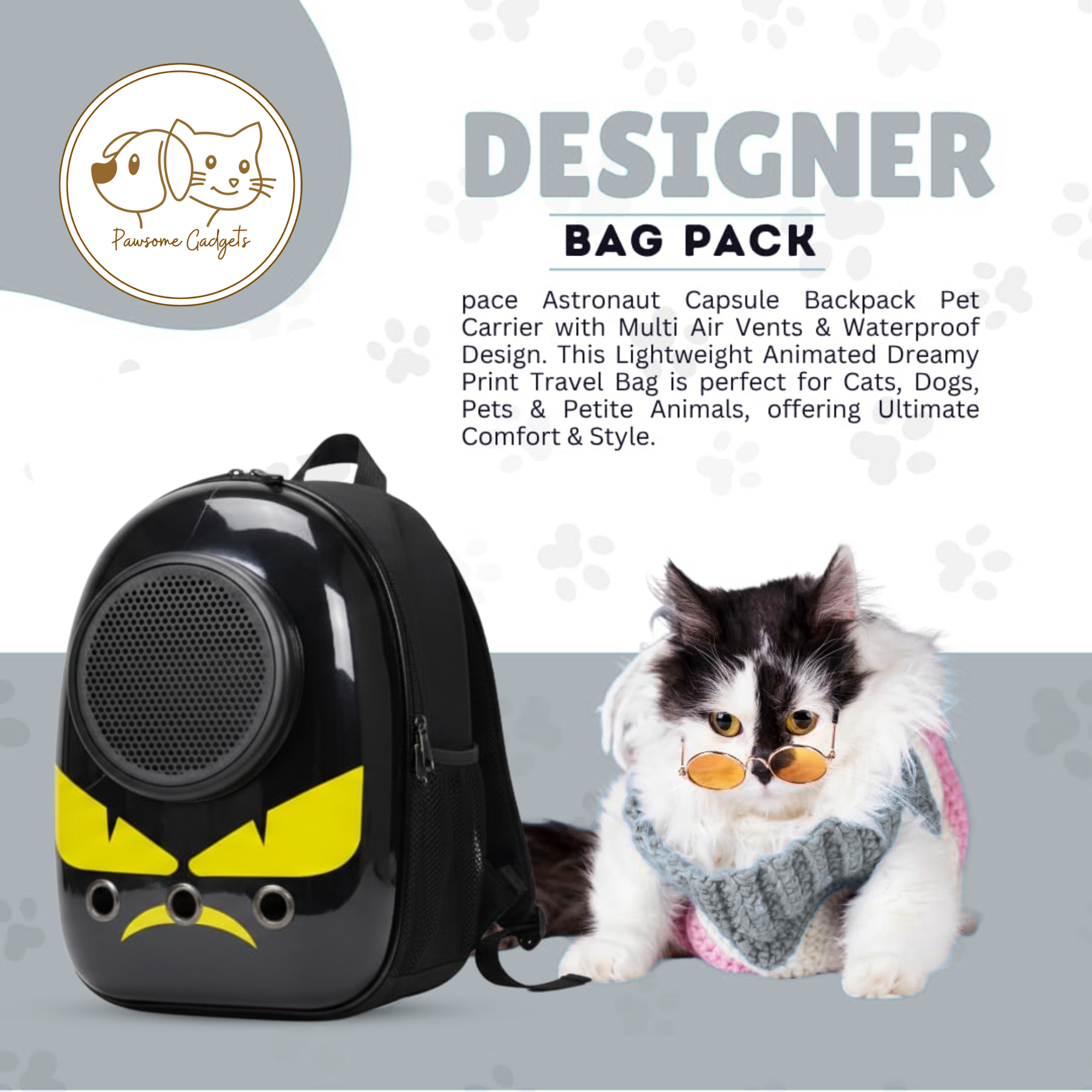 Cat Travel Astronaut Backpack Carrier - Black